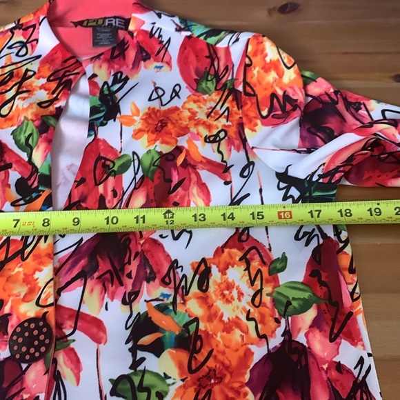 Pure Essence Spring Summer Jacket, Bright Floral, 3/4 Sleeve, Stretch - Picture 7 of 12